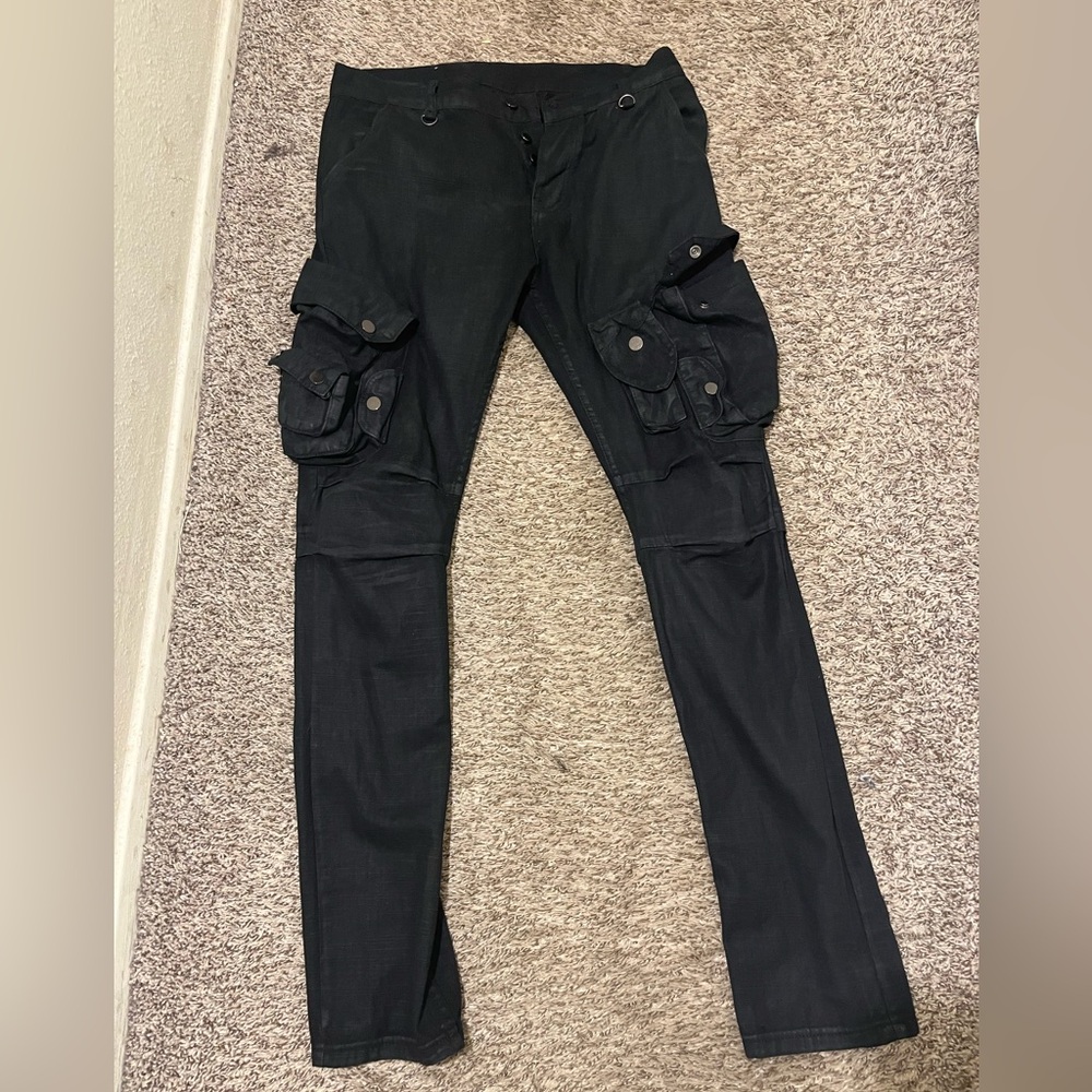 Black cargo mnml jeans